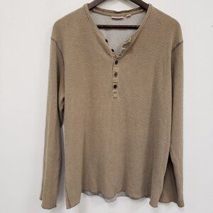 Express Mens Y2K Thermal Waffle Henley Dexter Kill Shirt Size XL Alternative